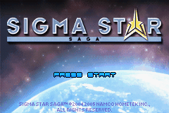 Sigma Star Saga title screen for GameBoy Advance